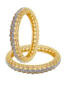 Designer Broad Kada Gold American Diamond Kada Gold Plated