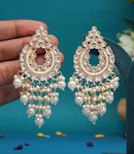 White color kundan earrings