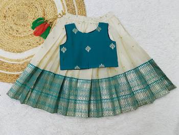 Baby Girl's Readymade South Indian Rama Pattu Pavadai Lehenga Choli For Kid's 1