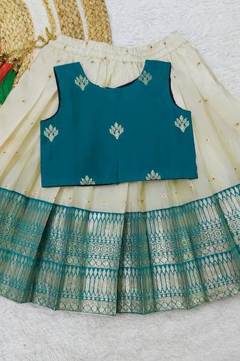 Baby Girl's Readymade South Indian Rama Pattu Pavadai Lehenga Choli For Kid's