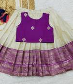 Baby Girl's Readymade South Indian Ringani Pattu Pavadai Lehenga Choli For Kid's