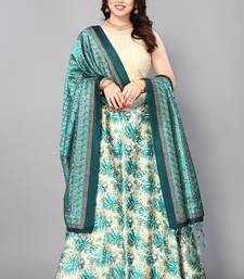 Sky Blue Satin Silk Lehenga Choli Set With Dupatta