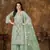 Light green embroidered net semi stitched Palazzo suit