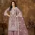 Purple embroidered net semi stitched Palazzo suit