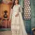 White embroidered net semi stitched salwar suit