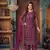 Purple embroidered net semi stitched salwar suit