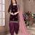 Purple embroidered velvet patiyala suit
