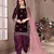 Purple embroidered velvet patiyala suit