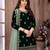 Green embroidered velvet semi stitched patiyala suit