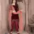 Maroon embroidered velvet Salwar suit