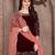 Maroon embroidered velvet Salwar suit