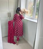 Women latest sequence work faux georgette kurta pant with dupatta sets