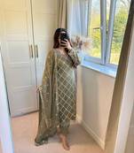 Women latest sequence work faux georgette kurta pant with dupatta sets