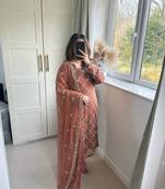 Women latest sequence work faux georgette kurta pant with dupatta sets