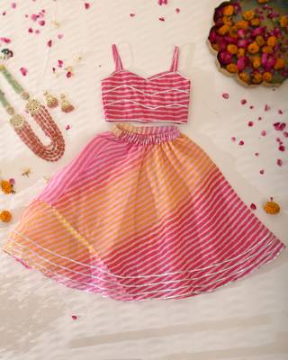 Girl's Rani Yellow Lehenga Set 1