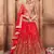 red & gold toned embroidered bridal lehenga set choli with dupatta with dupatta