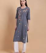 Grey Khadi Cotton Kurti