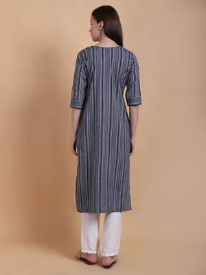 Grey Khadi Cotton Kurti 5