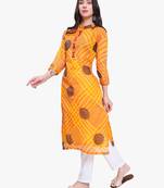 Yellow Kota Doriya Printed Kurti