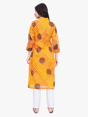 Yellow Kota Doriya Printed Kurti 3