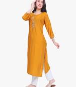 Mustard Cotton Silk Kurti