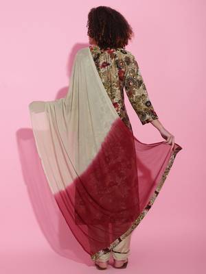 Off-White Modal Viscose Kurti Set With Dupatta 3