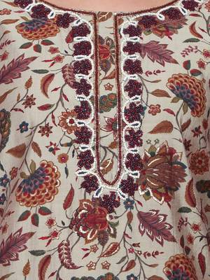Off-White Modal Viscose Kurti Set With Dupatta 4