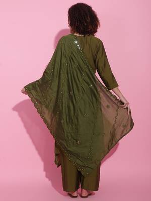 Green Viscose Kurti Set 3