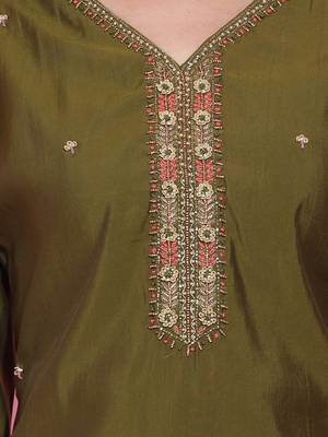 Green Viscose Kurti Set 4