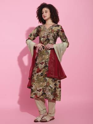 Light Brown Modal Viscose Kurti Set 2