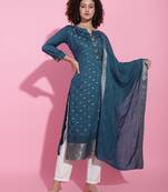 Blue Silk Kurta Set