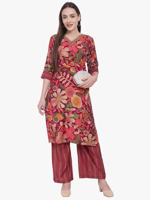 Maroon Modal Viscose Co-Ord Set 4