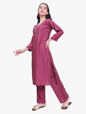 Purple Cotton Silk Co-Ord Set 1