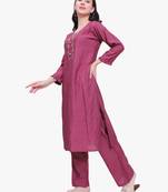 Purple Cotton Silk Co-Ord Set