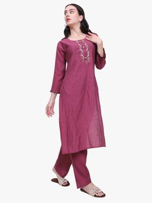 Purple Cotton Silk Co-Ord Set 2