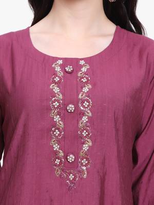 Purple Cotton Silk Co-Ord Set 4