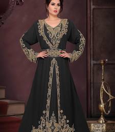 Black color Full Sleeves Handmade Moroccan Kaftan 