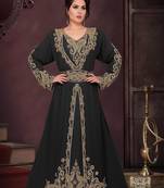 Black color luxurious Full Sleeves Handmade Moroccan Kaftan .