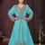 Cyan color Full Sleeves Handmade Moroccan Kaftan