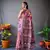 Peach Cotton Blend Printed Work Rich Pallu Saree With Blouse