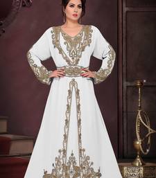 Off- White color Full Sleeves Handmade Moroccan Kaftan
