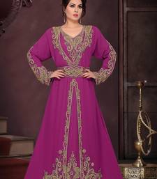 Wine color Full Sleeves Handmade Moroccan Kaftan