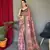 Peach Cotton Blend  Printed Work Rich Pallu Saree With Blouse
