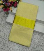 Double side light lemon yellow zari border & plain tissue.