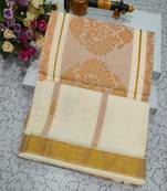 Double side golden border & plain with running blouse