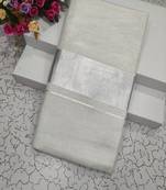 Double side silver zari border & silver zari tissue plain