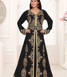 Black color Full Sleeves Handmade Moroccan Kaftan 