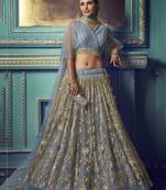 Charming Grey Sequins Soft Net Party Wear Lehenga Choli