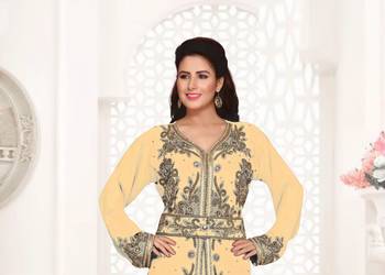 Beige color Full Sleeves Handmade Moroccan Kaftan 2