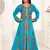 Cyan color Full Sleeves Handmade Moroccan Kaftan